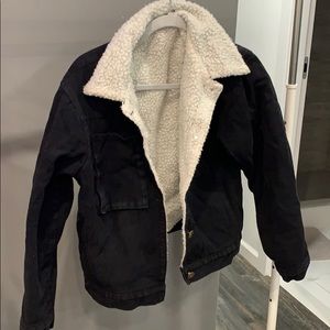 Black corduroy Sherpa lined jacket